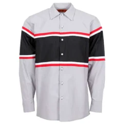 Pinnacle Worx 65/35 Technician Multi-Stripe Long Sleeve Industrial Work Shirt