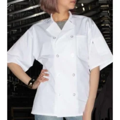 Uncommon Threads Endura Short Sleeve With Mesh Back 10 Button Chef Coat